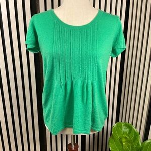 Elegant Green Women's Crew Neck Cashmere Sweater